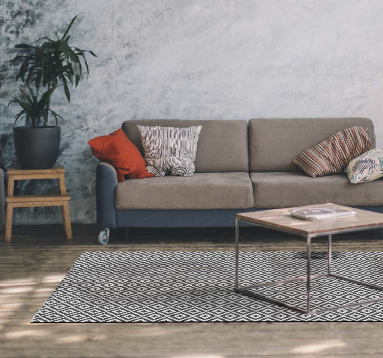 φυλετικό τετράγωνο γεωμετρικό εθνοτικό χαλί βινυλίου - TenStickers