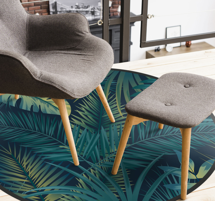 τροπικά φύλλα χαλί βινυλίου - TenStickers