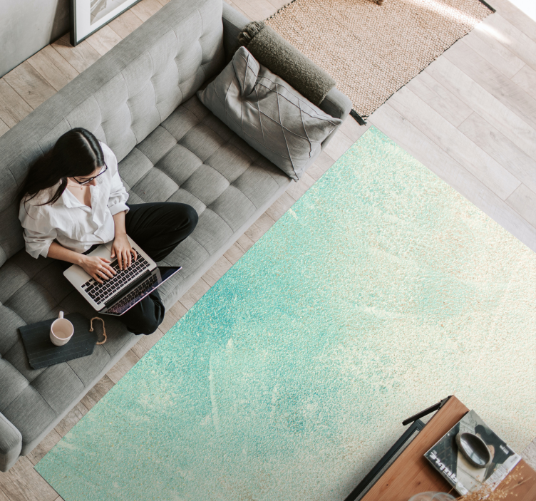 υπέροχο τιρκουάζ πέτρινο χαλί από βινύλιο - TenStickers