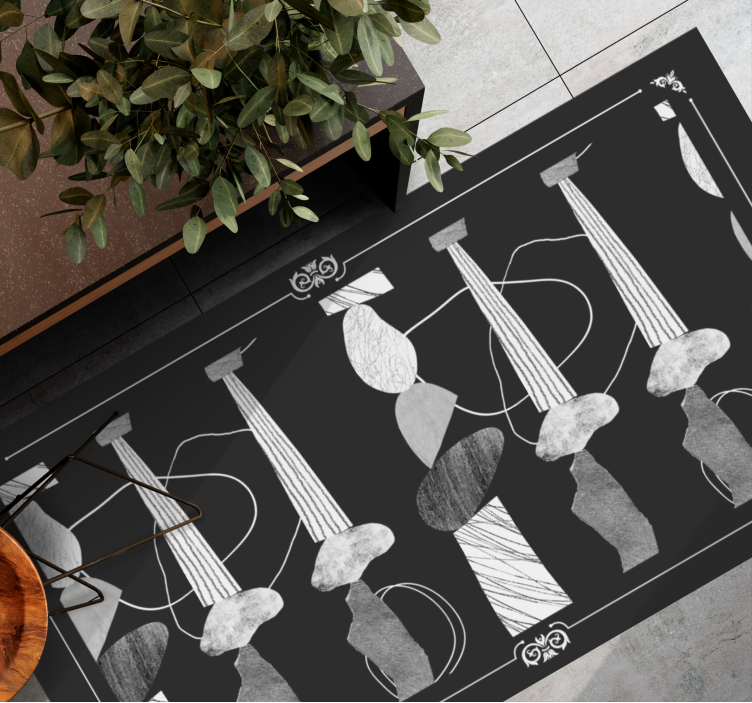 Μοναδικές πέτρινες γραμμές μοντέρνο χαλί - TenStickers