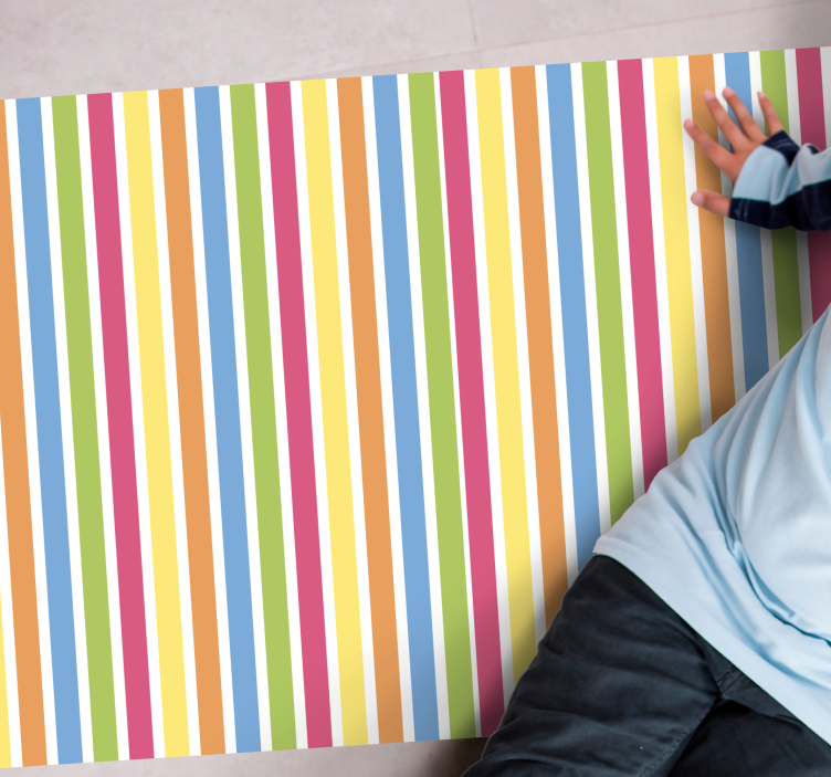 επάνω-κάτω χρωματιστό ριγέ ορθογώνιο χαλί - TenStickers