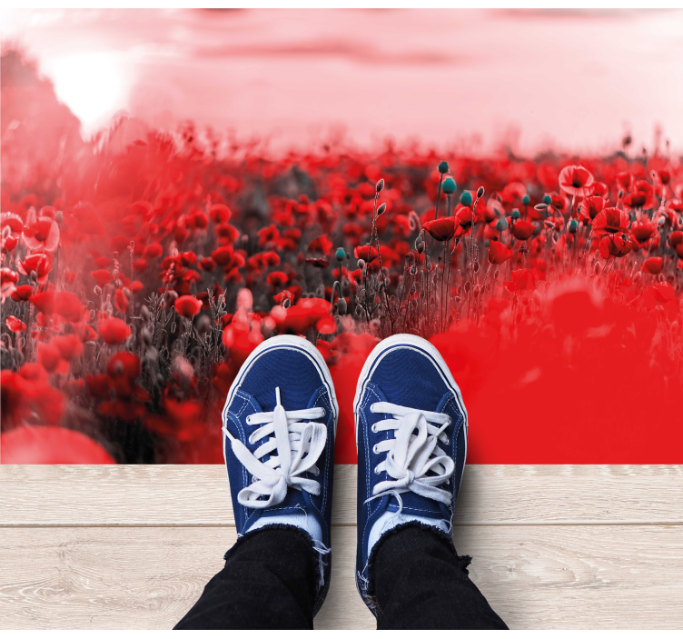 ασαφής παπαρούνα λουλουδάτο χαλί - TenStickers