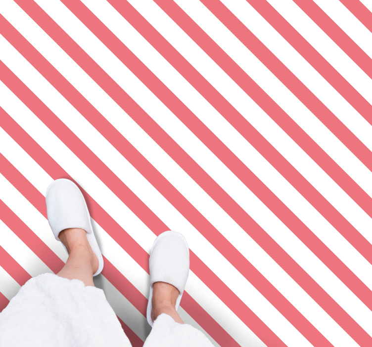 κάθετο λευκό και ροζ μοτίβο ρίγες χαλί - TenStickers