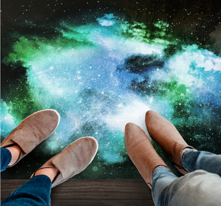 πολύ καταπληκτικό χαλί βινυλίου φύσης κοσμικής βροχής - TenStickers