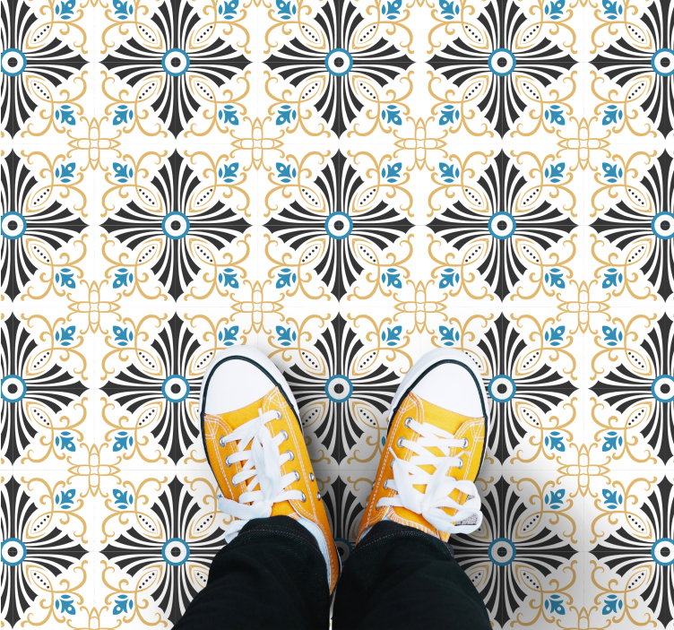 Vintage σταυρός σπειροειδής σχεδίαση vintage χαλί - TenStickers