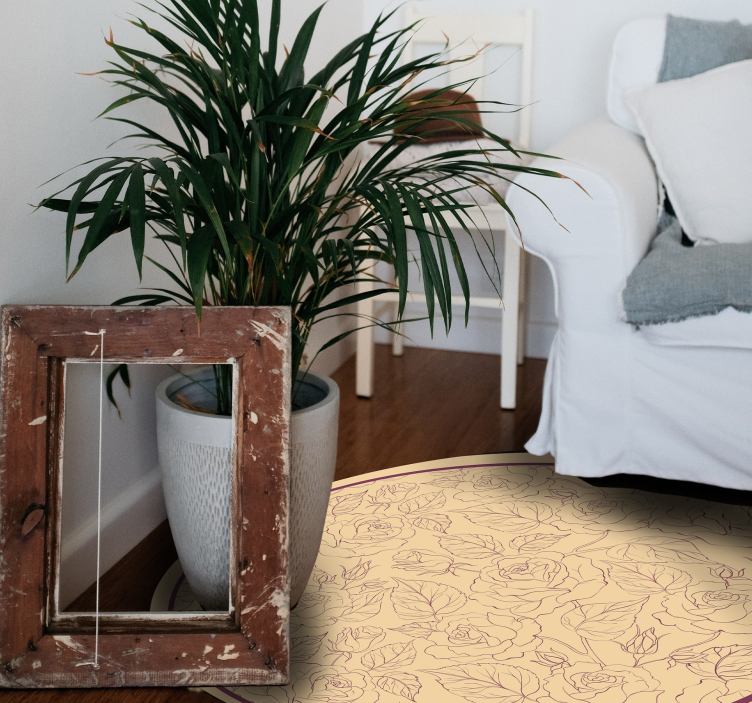 Vintage τριαντάφυλλο βινυλίου χαλί για γραφείο στο σπίτι - TenStickers