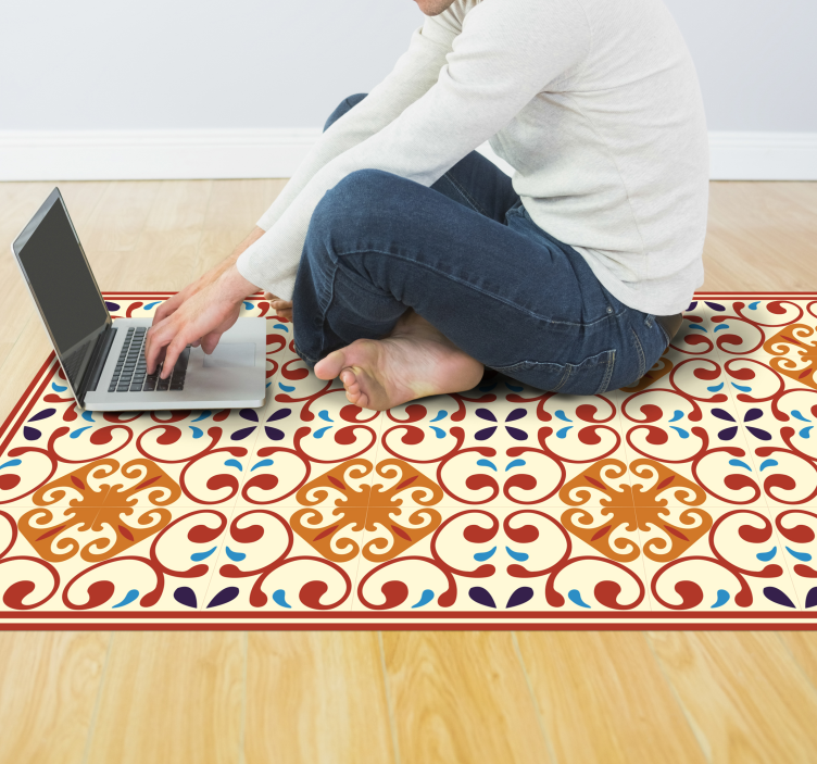 Vintage πλακάκια πολύχρωμο χαλί βινυλίου - TenStickers