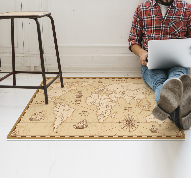 εκπληκτικό χαλί βινυλίου παγκόσμιου χάρτη - TenStickers