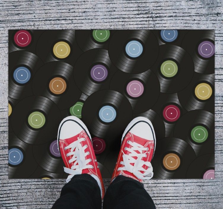 χαλί βινυλίου με δίσκους βινυλίου vintage χαλί - TenStickers