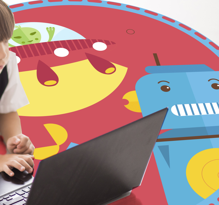 πόλεμος με εξωγήινο ρομπότ παιδικό χαλί βινυλίου - TenStickers