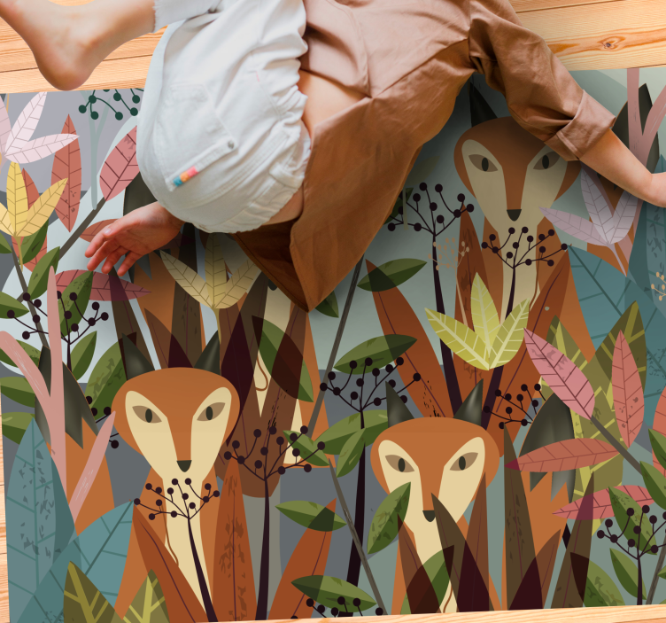 Χαλί κρεβατοκάμαρας με ζώα της ζούγκλας "watching you". - TenStickers