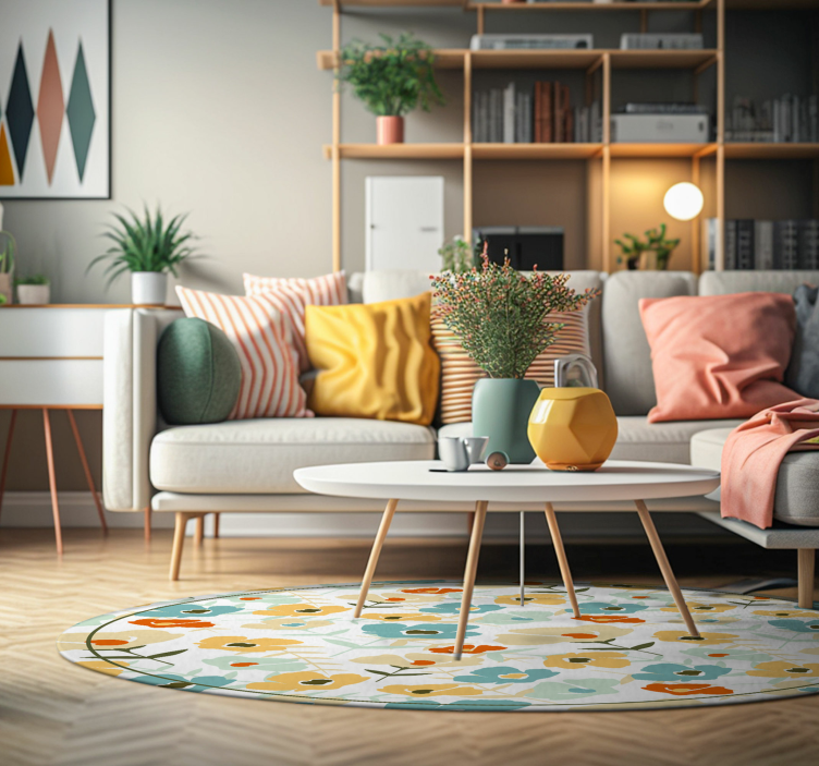 χαλί φύσης Λουλούδια ζωγραφικής με νερό - TenStickers