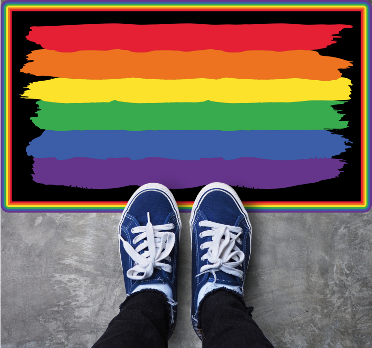 ακουαρέλα σημάδι ημέρας υπερηφάνειας μοντέρνο χαλί - TenStickers