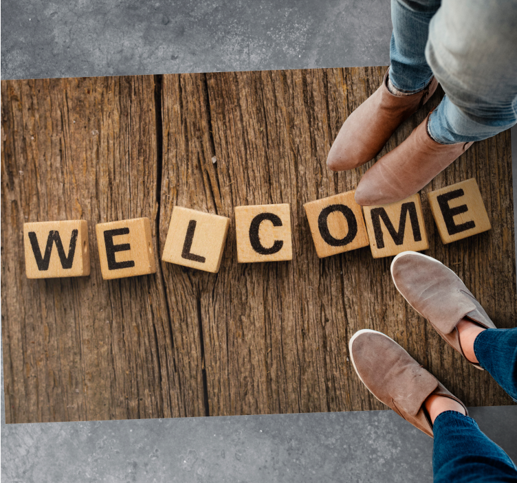 καλωσορίζουμε τα πλακάκια του χολ εισόδου σε κύβους - TenStickers