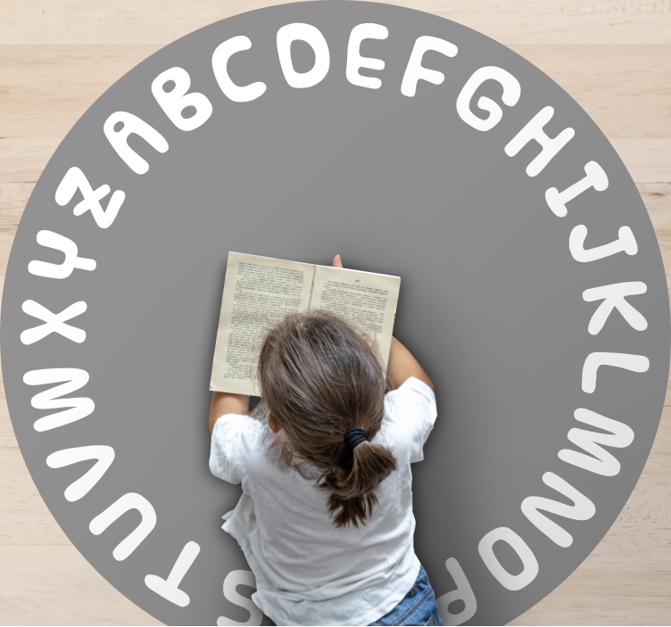 άσπρο και γκρι αλφάβητο χαλάκι παιχνιδιών μωρών - TenStickers