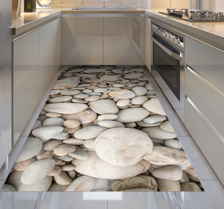 κουβέρτες βινυλίου κουζίνας με λευκές πέτρες - TenStickers