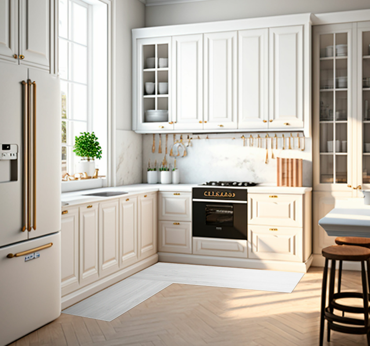 κουβέρτα βινυλίου κουζίνας από λευκό ξύλο - TenStickers