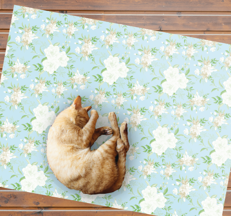 λουλουδάτο χαλί άγριου φλοράλ grandmillenial στυλ - TenStickers