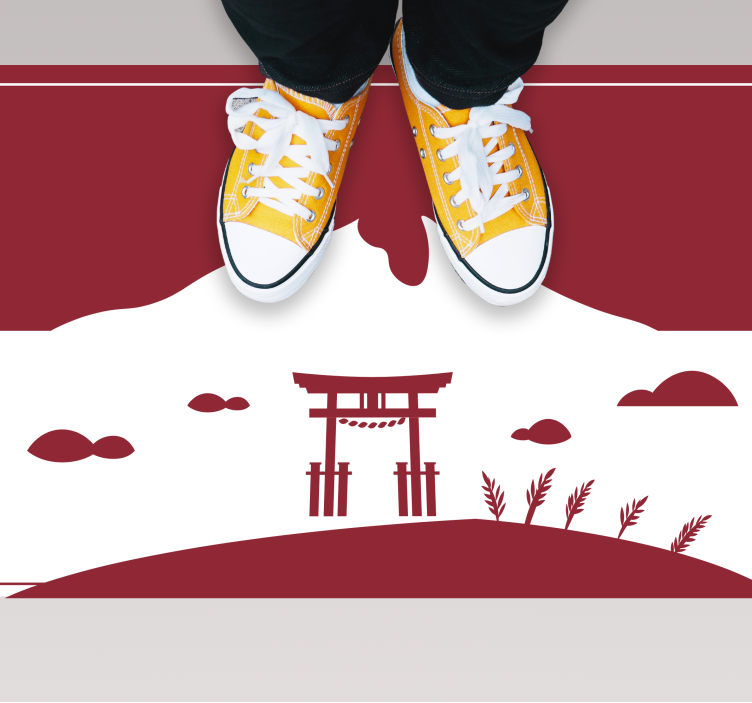 χαλί παγκόσμιου χάρτη ιαπωνικό τοπίο - TenStickers