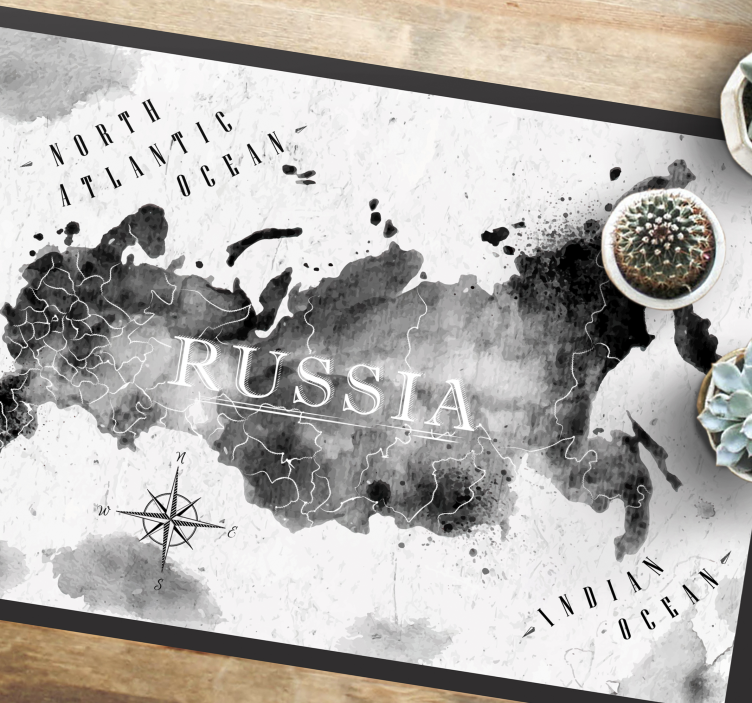 χαλί παγκόσμιου χάρτη μονόχρωμος παγκόσμιος χάρτης - TenStickers