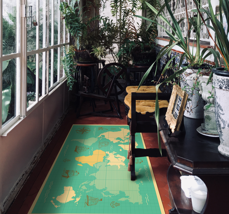 παγκόσμιος χάρτης με χαλί βινυλίου σκαφών - TenStickers