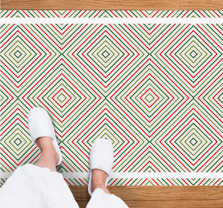 Χριστουγεννιάτικο χαλί βινυλίου με χρωματιστά διαμάντια - TenStickers