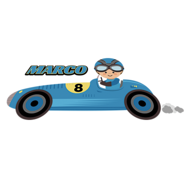 Παιδικό χαλί δαπέδου αυτοκίνητο formula 1 με όνομα - TenStickers