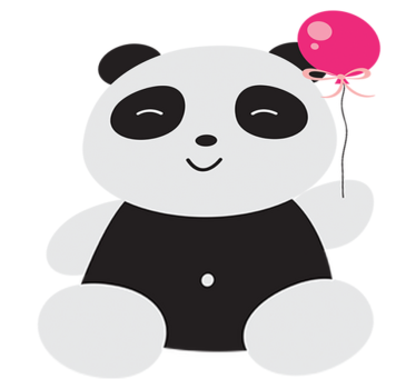 Παιδικό χαλί δαπέδου με αρκουδάκι panda και ροζ μπαλόνι - TenStickers
