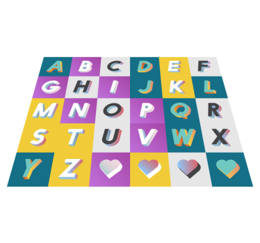 μοντέρνο αλφάβητο χαλί βινυλίου - TenStickers
