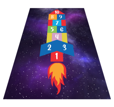 χαλί βινυλίου παιχνίδι hopscotch σε σχήμα πυραύλου - TenStickers