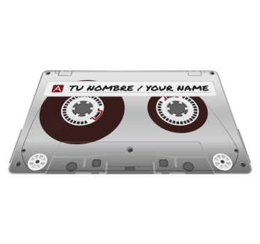 κασέτα ραδιόφωνο pvc με όνομα vintage - TenStickers