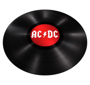 ροκ μουσική acdc vintage βινύλιο χαλί - TenStickers