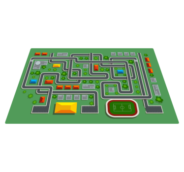 Playrug με χαλί δρόμου δρόμους - TenStickers