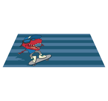 δεινόσαυρος σε χαλί skateboard - TenStickers