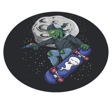 μοκέτα βινυλίου εξωγήινος που κάνει skateboard - TenStickers