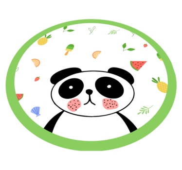 Panda στο χαλί υπνοδωματίου το καλοκαίρι - TenStickers