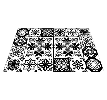 μονόχρωμο χαλί βινυλίου mandala - TenStickers
