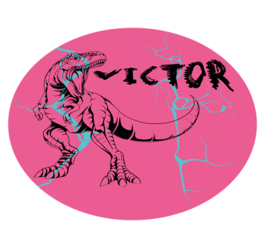 μοκέτα βινυλίου ροζ t-rex με όνομα - TenStickers