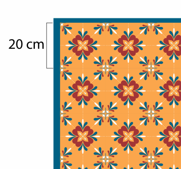 xαλί βινυλίου με εφέ πλακιδίων floral μωσαϊκό αρμονία - TenStickers