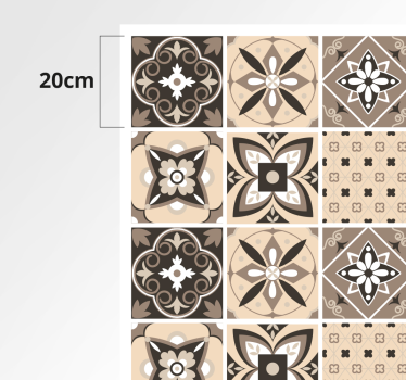 καφέ κλασικά πλακάκια vinyl gloor χαλί - TenStickers