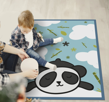 αξιολάτρευτο panda και αφήνει ζωικό χαλάκι - TenStickers