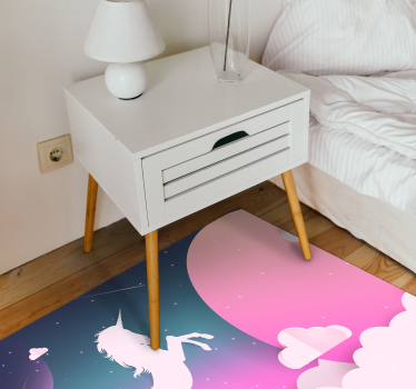 Art glitter μονόκερος σχεδίασης με χαλάκι με κείμενο - TenStickers