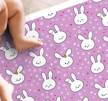 Bunnies πρότυπο παιδικό χαλί βινυλίου - TenStickers