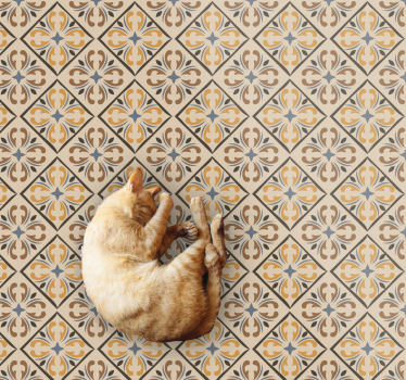 χρυσό και μπλε μπαρόκ μοτίβο πλακιδίων - TenStickers