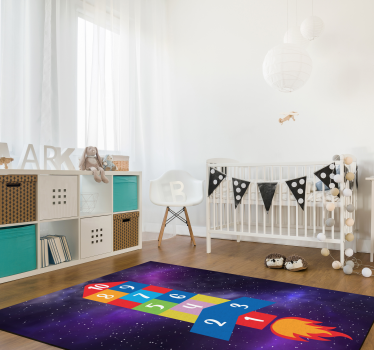 χαλί βινυλίου παιχνίδι hopscotch σε σχήμα πυραύλου - TenStickers