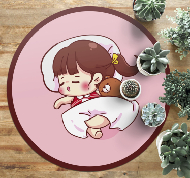 ύπνος anime κορίτσι παιδιά χαλί βινυλίου - TenStickers