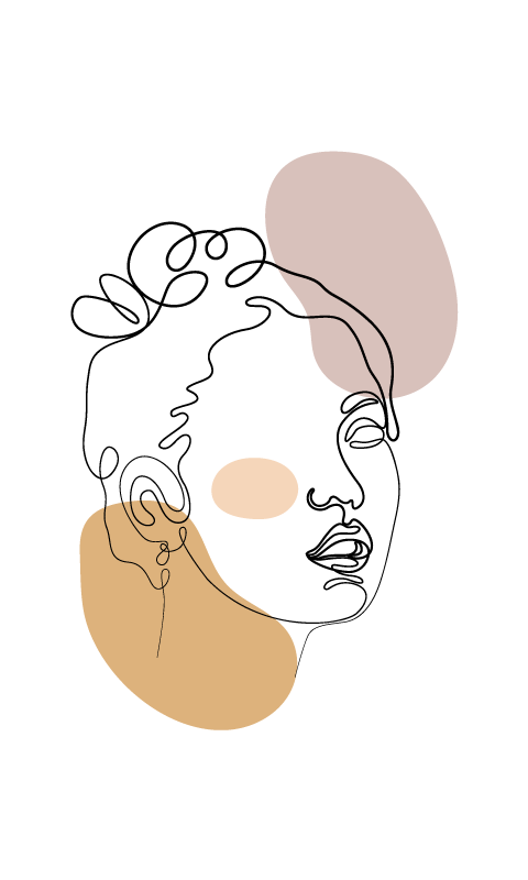 άσπρο xαλί αφηρημένο πρόσωπο και κύκλοι - TenStickers