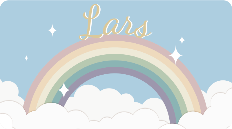 Βινυλιακό χαλί με όνομα προσαρμοσμένο ουράνιο τόξο - TenStickers