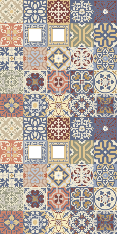 χαλιά κουζίνασ πολύχρωμη υδραυλική - TenStickers