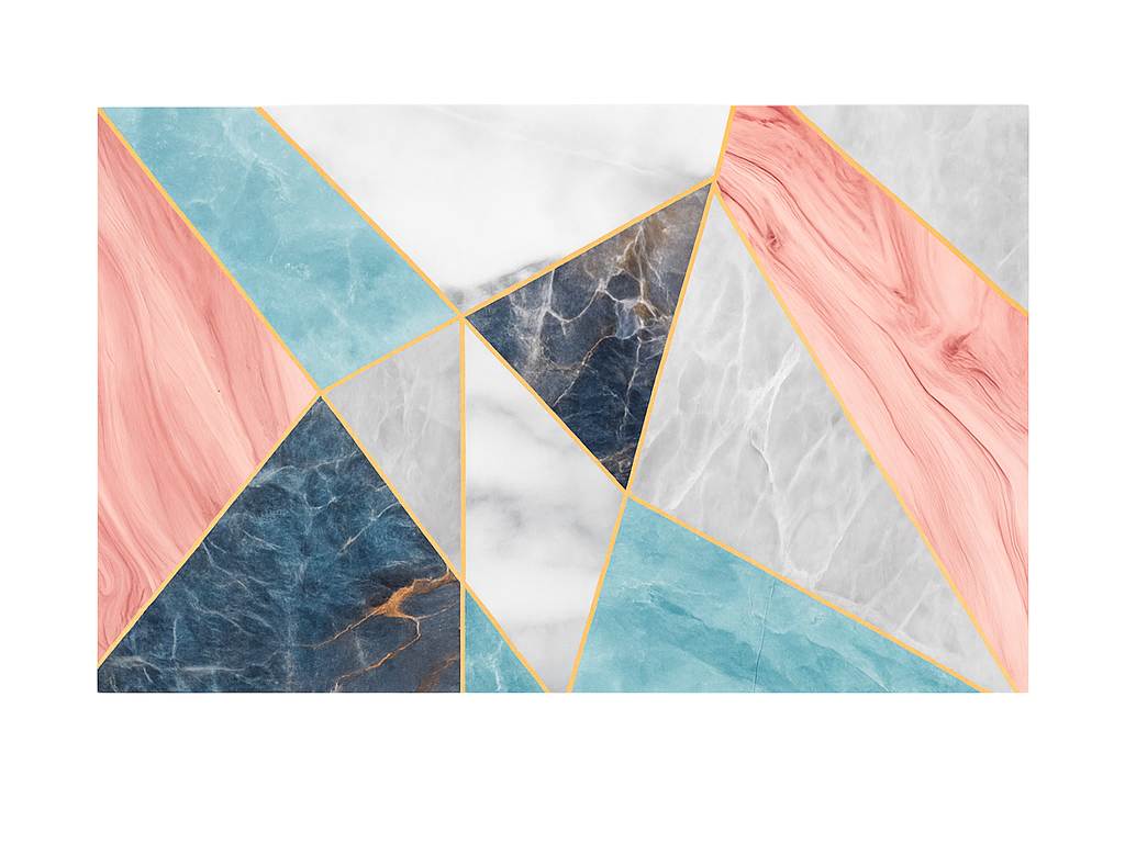 Μαρμάρινο χαλί βινυλίου πολύχρωμο γεωμετρικό σχέδιο - TenStickers